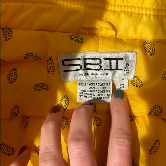 Vintage Yellow Puff Coat by S.B.II by Bitterman (small) - Picture 6 of 8